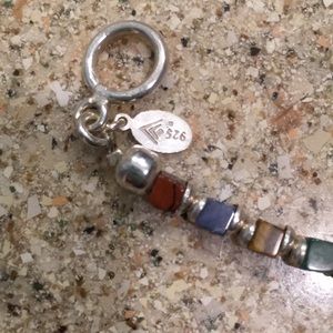 .925 silver & semi precious stones toggle bracelet